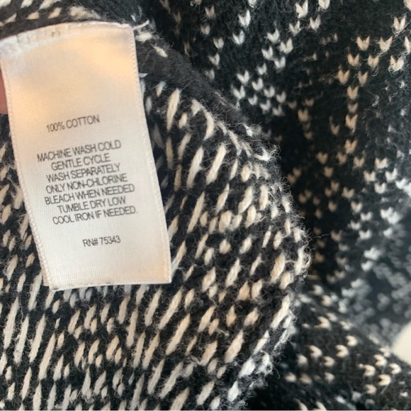 Between Me & You Black White Knit Open Waterfall Cardigan Women's sz XS - Picture 7 of 8